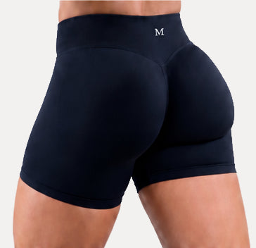 High-Waisted Seamless Shorts Deep Midnight Back view